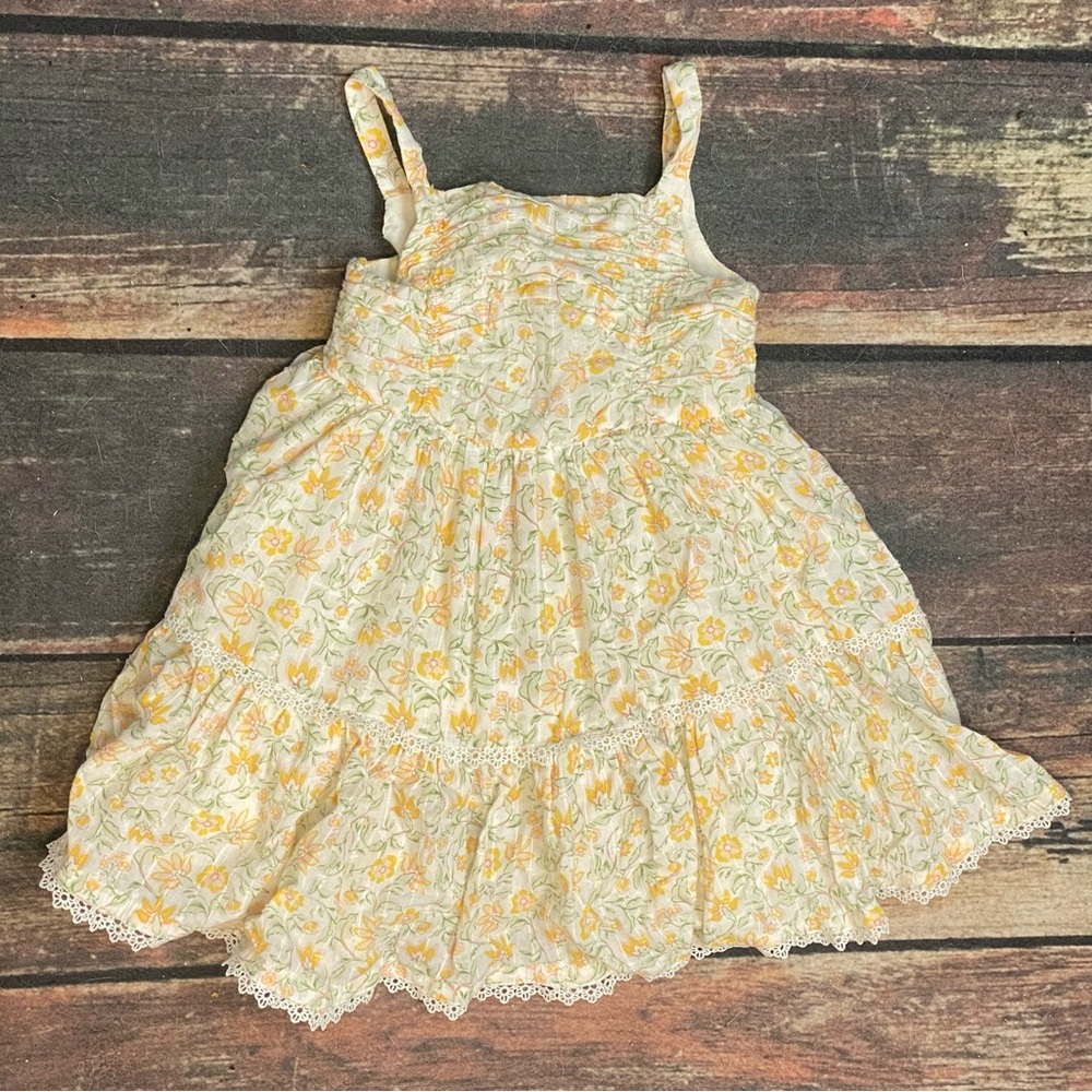 Haute Hippie Size 3T Flowery Spring Cream and Yellow Dress - Perfect for Easter!
